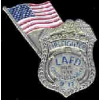 LOS ANGELES FIRE DEPT USA FLAG 911 COMM BADGE
